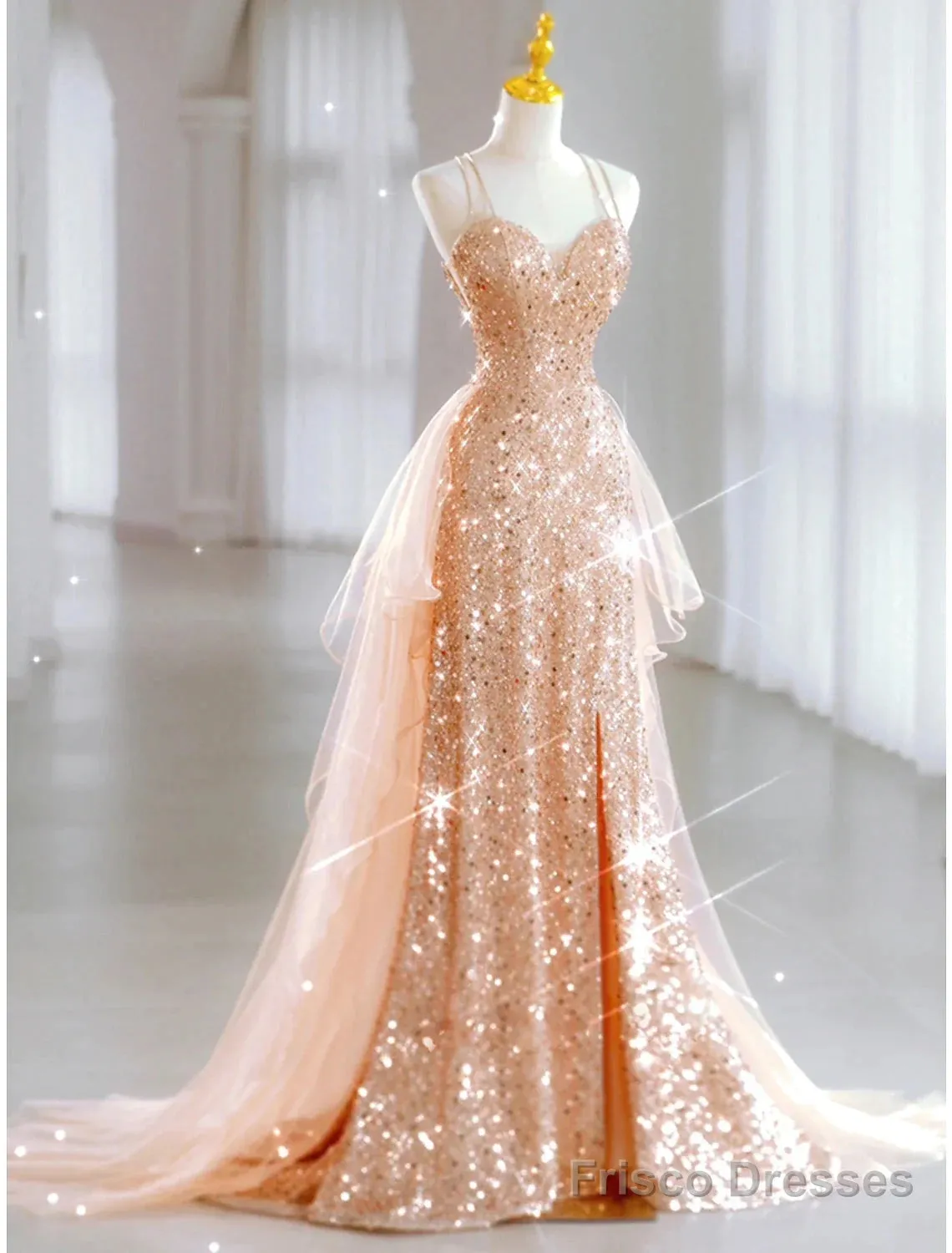 A-Line Prom Dresses Sparkle & Shine Dress Sweet 16 Birthday Floor Length Sleeveless Sweetheart Tulle With Sequin