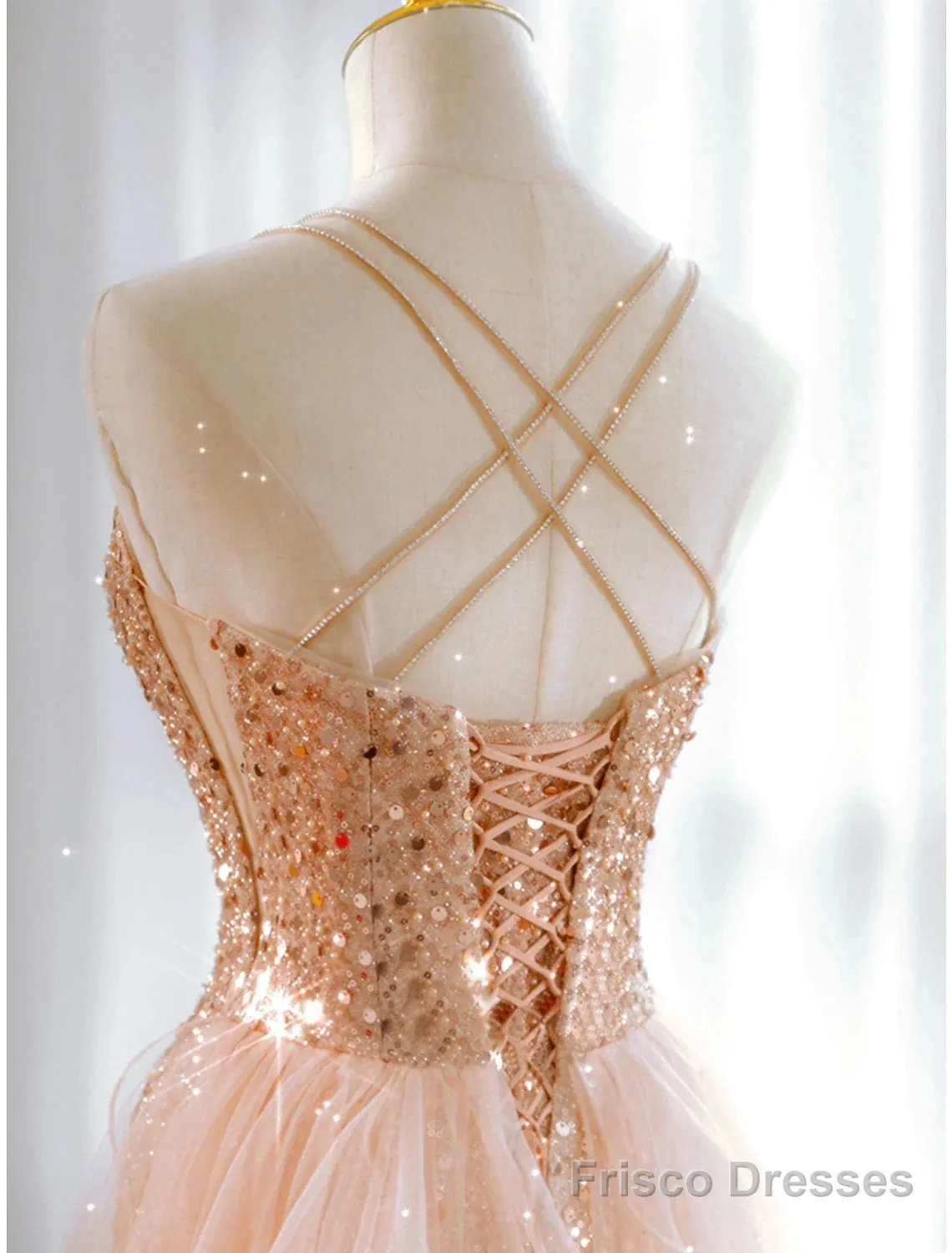 A-Line Prom Dresses Sparkle & Shine Dress Sweet 16 Birthday Floor Length Sleeveless Sweetheart Tulle With Sequin
