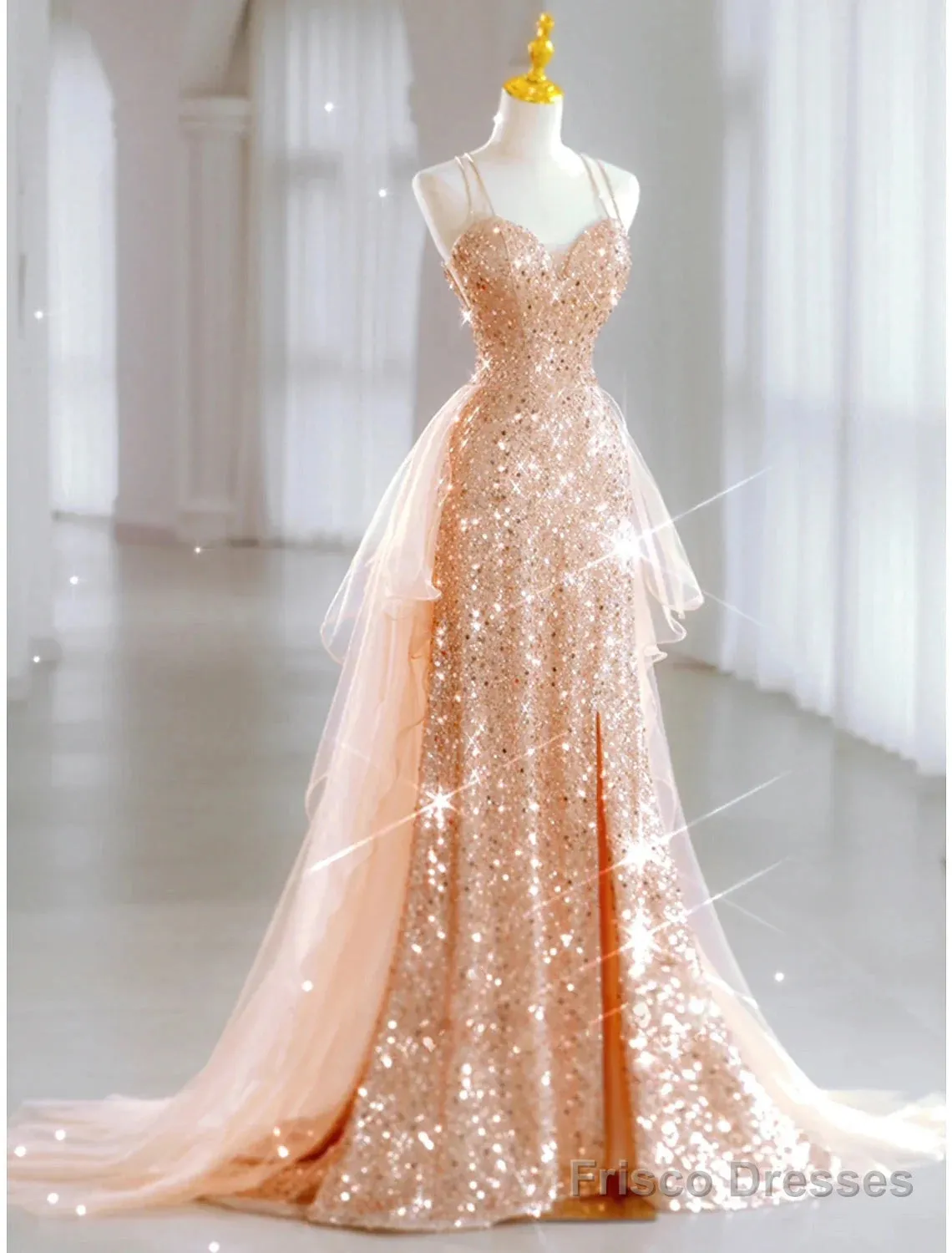 A-Line Prom Dresses Sparkle & Shine Dress Wedding Guest Sweet 16 Floor Length Sleeveless Sweetheart Tulle With Sequin