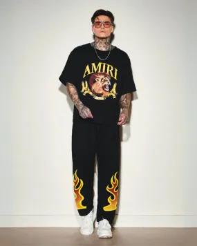 amiri roar tee with fire aura pant cordset (black and back(*)