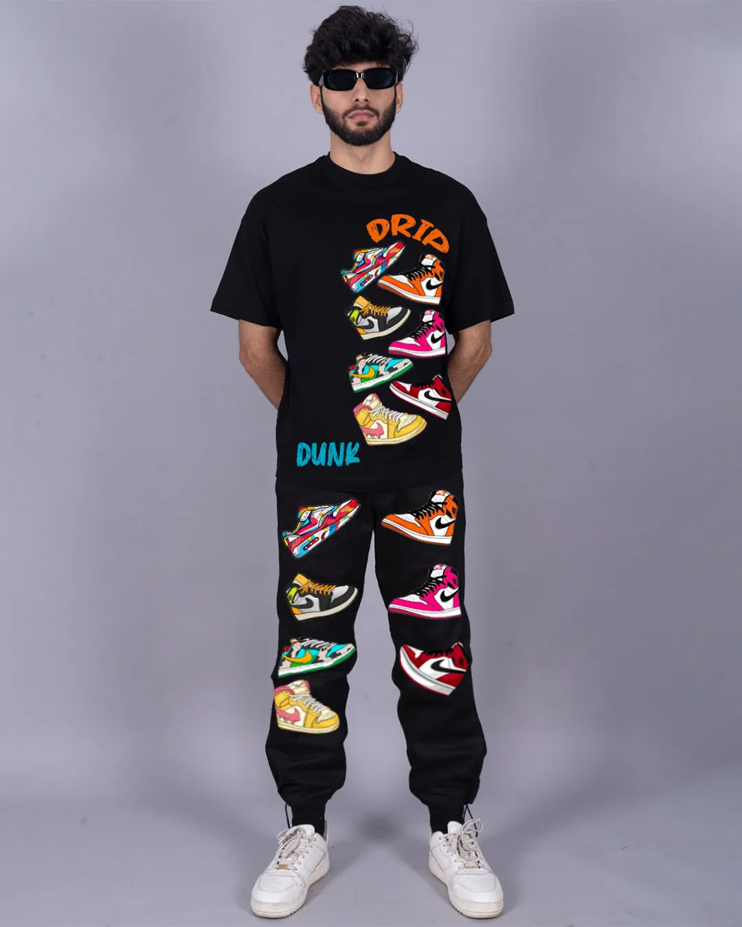 Black Men's Co-ord Set - Urban Sneaker Style Oversized(*)