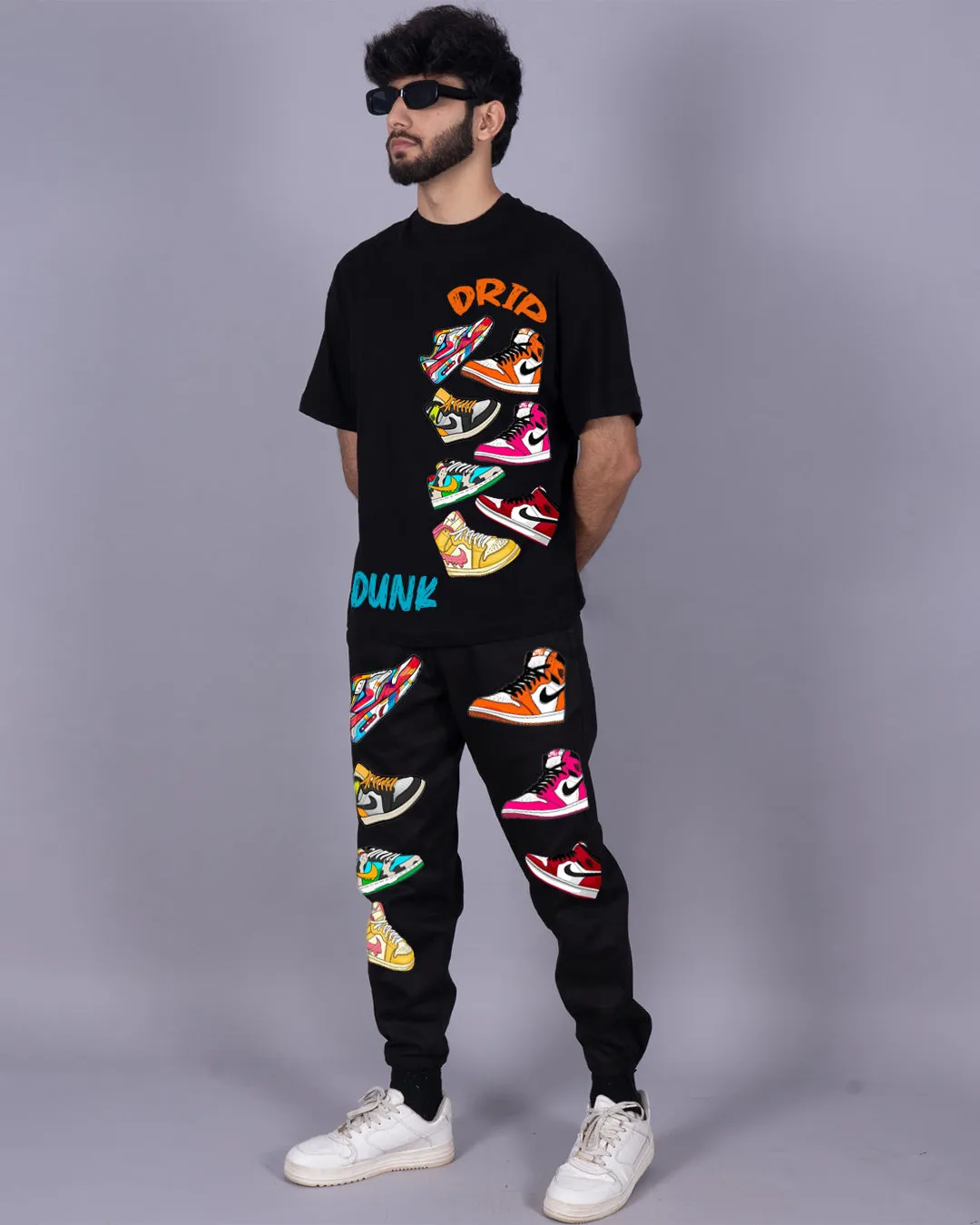 Black Men's Co-ord Set - Urban Sneaker Style Oversized(*)