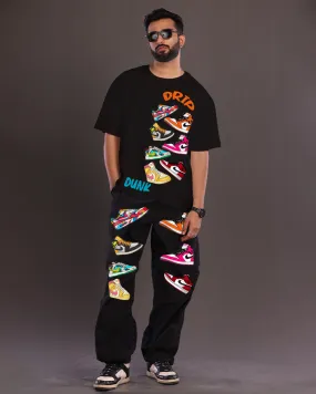 Black Men's Co-ord Set - Urban Sneaker Style Oversized(*)