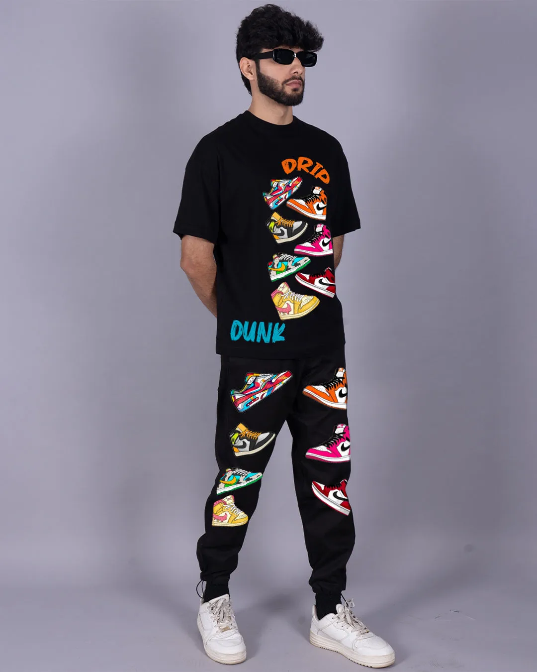 Black Men's Co-ord Set - Urban Sneaker Style Oversized(*)