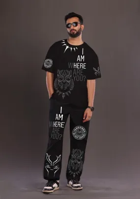 Black Men's Where Are You Co-ord Set - Men's Choice(*)