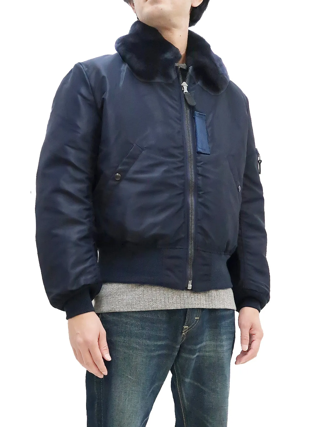 Buzz Rickson Jacket Men's Reissue of USAF B-15C Flight Jacket BR15135 B15C Air Force Blue