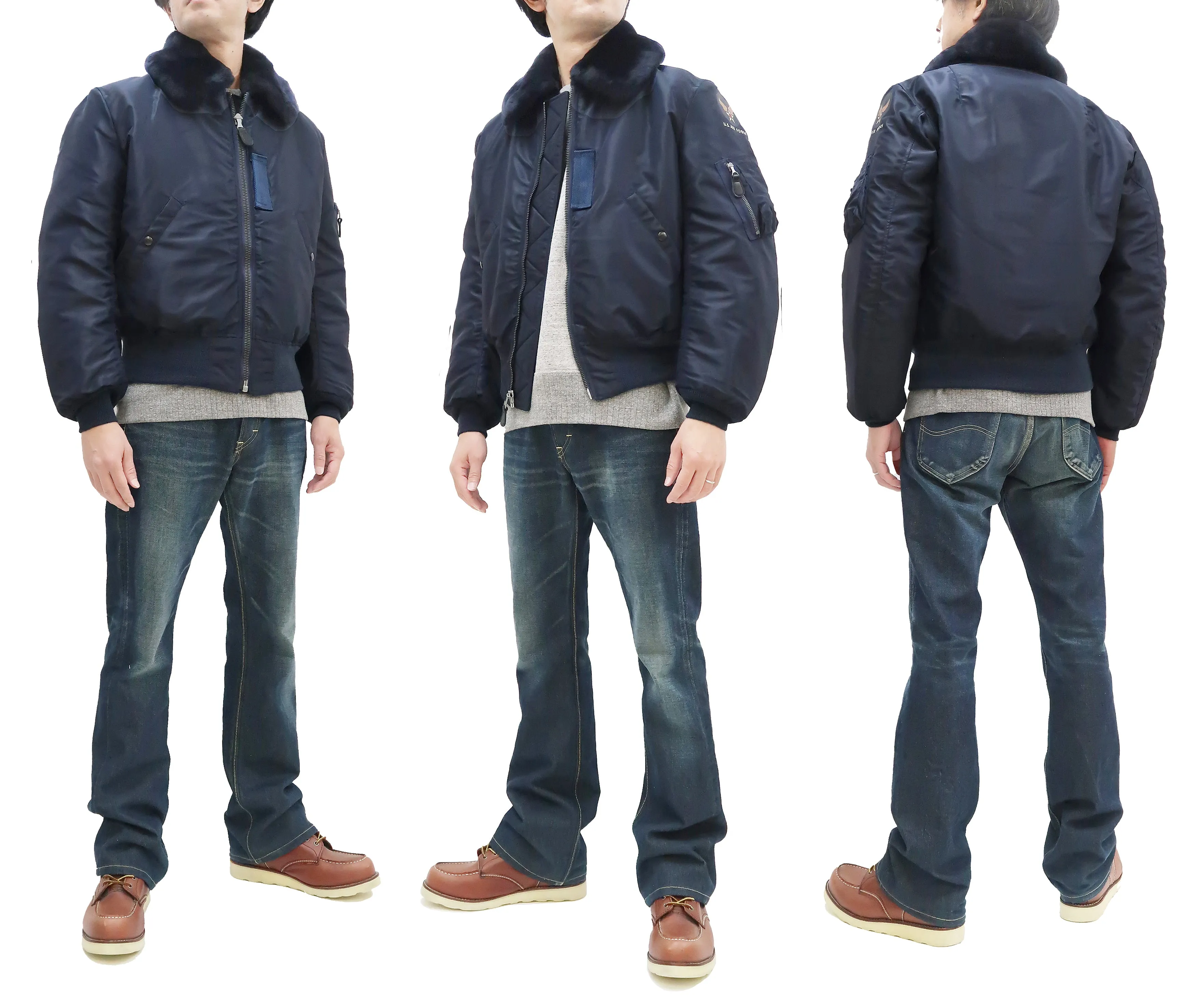 Buzz Rickson Jacket Men's Reissue of USAF B-15C Flight Jacket BR15135 B15C Air Force Blue