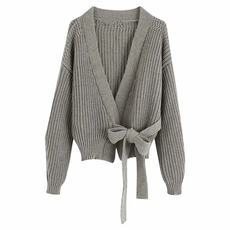 CROPPED CARDIGAN WITH BELT
