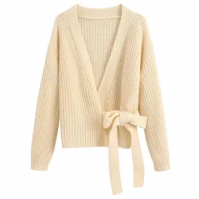 CROPPED CARDIGAN WITH BELT