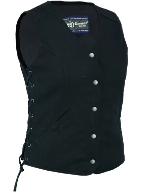 DM908 Women's Denim Longer Body Vest - Side Laces