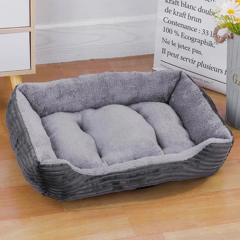 Dog Cat Bed Folding Sofa Winter Kennel Medium Small Large Pet Dog Bed Fluffy Puppy House For Cat Kennel Pet Supplies Accessories