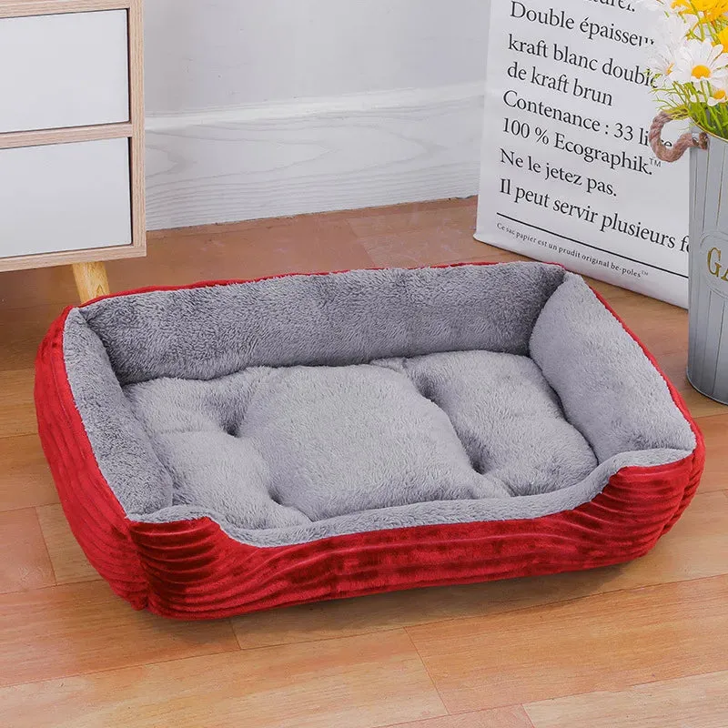 Dog Cat Bed Folding Sofa Winter Kennel Medium Small Large Pet Dog Bed Fluffy Puppy House For Cat Kennel Pet Supplies Accessories
