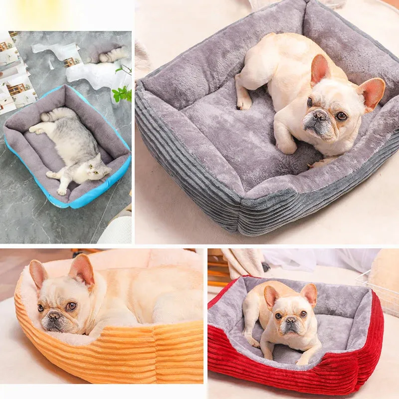 Dog Cat Bed Folding Sofa Winter Kennel Medium Small Large Pet Dog Bed Fluffy Puppy House For Cat Kennel Pet Supplies Accessories