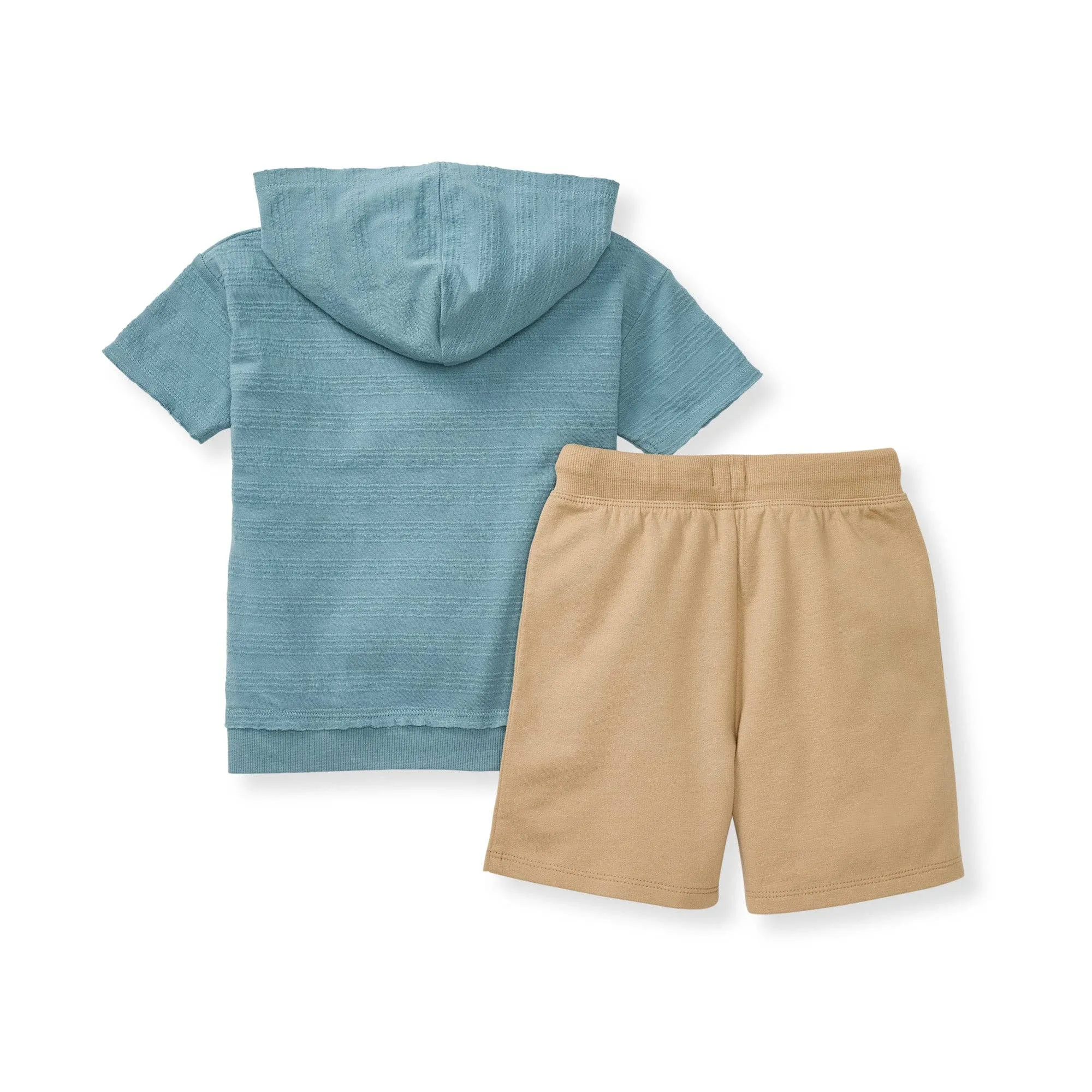 Dotted Jacquard Set: Smoke Blue / 24 Months