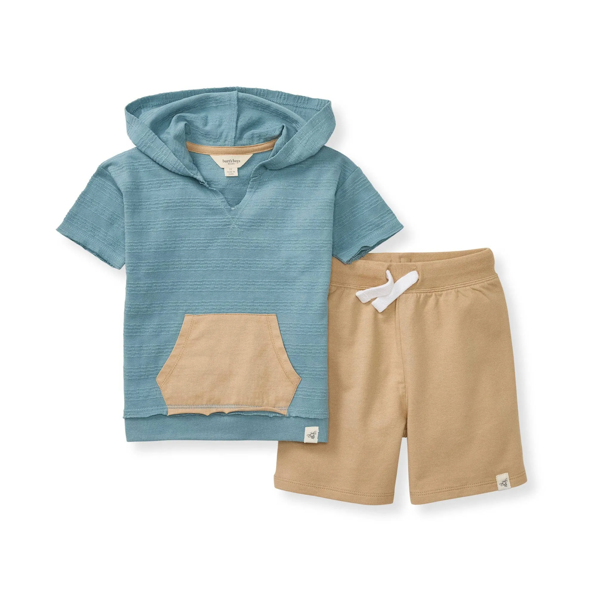 Dotted Jacquard Set: Smoke Blue / 24 Months