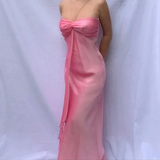 Pink Long Prom Dresses Sweet Formal Dress Charming Evening Party Dress