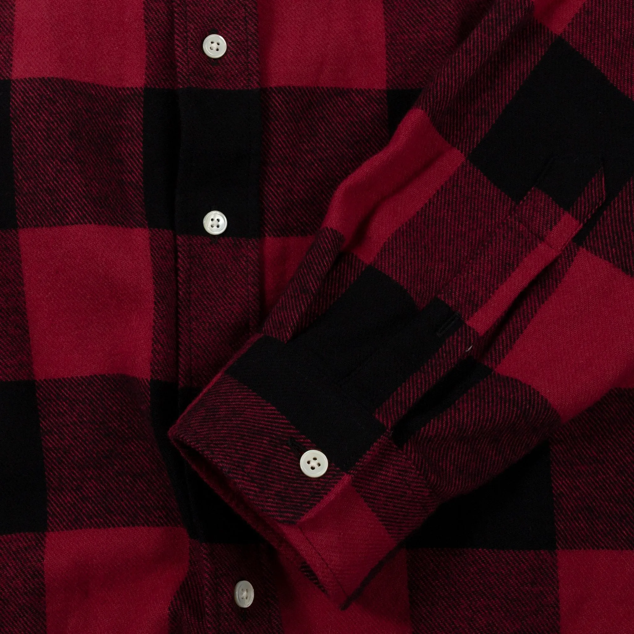 Shirt BD Twill Flannel Large Check - Cadmium Red/Black