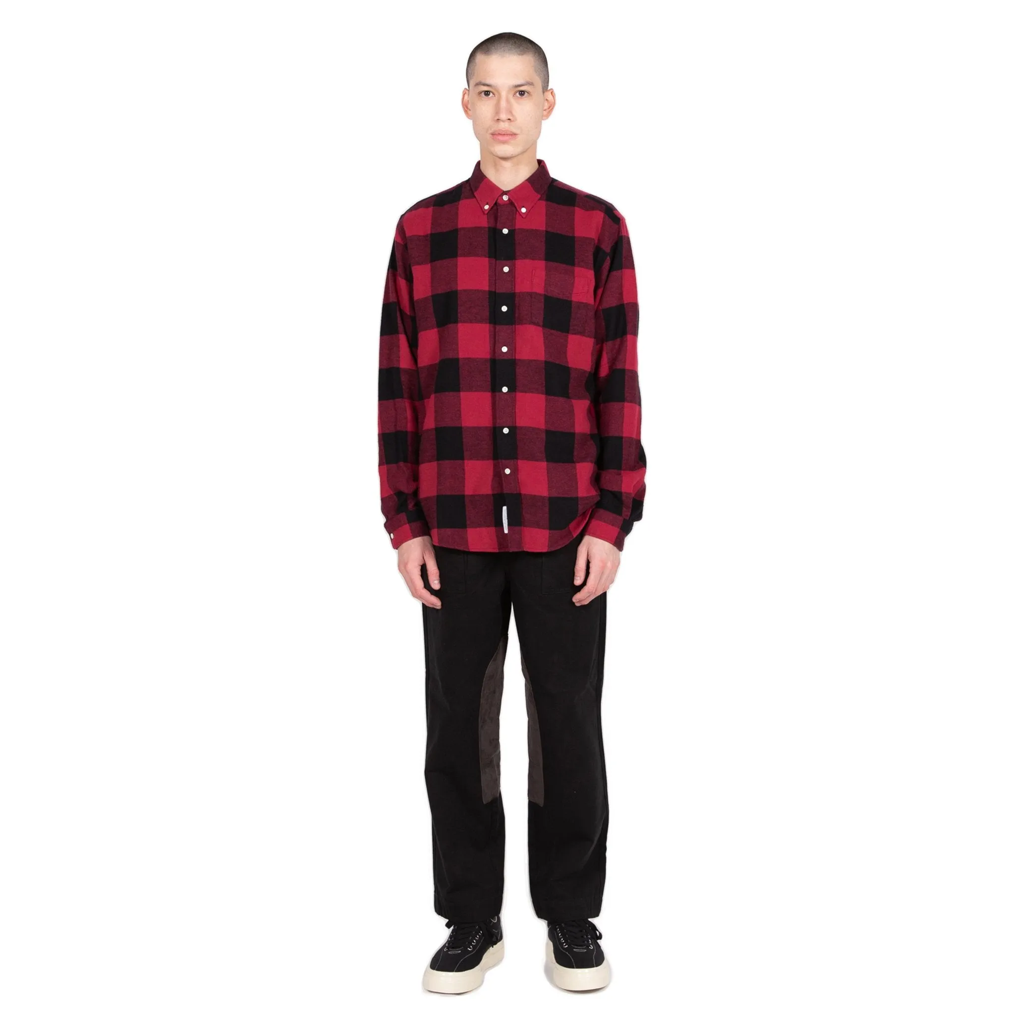 Shirt BD Twill Flannel Large Check - Cadmium Red/Black