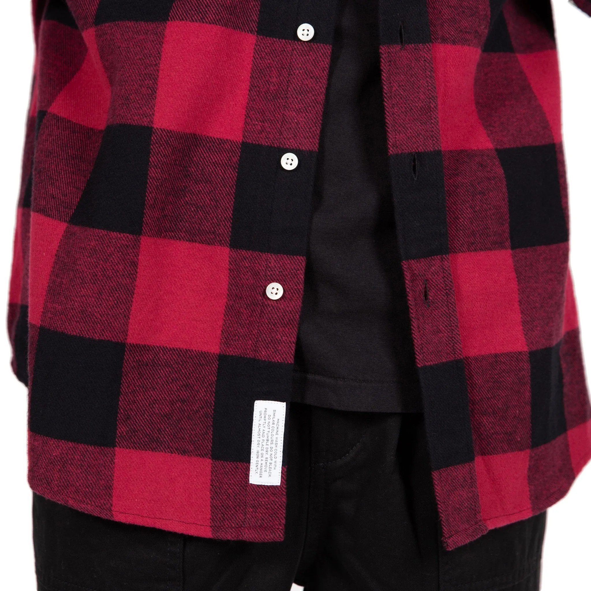 Shirt BD Twill Flannel Large Check - Cadmium Red/Black