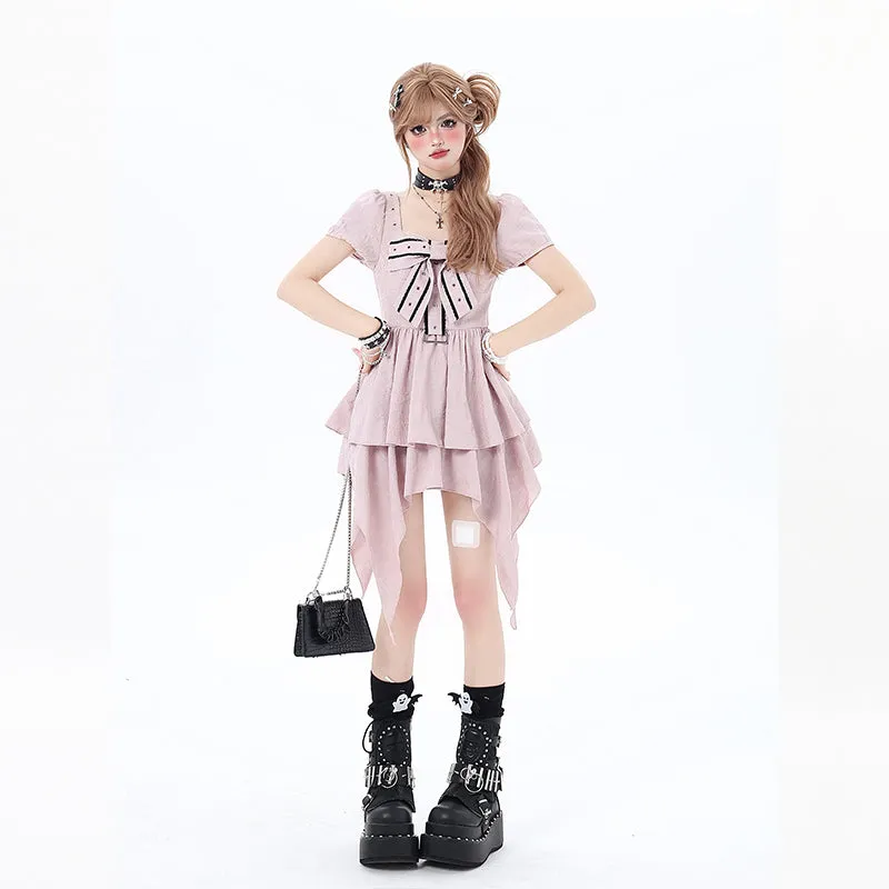 Summer Sweet Girly Style Irregular Dress