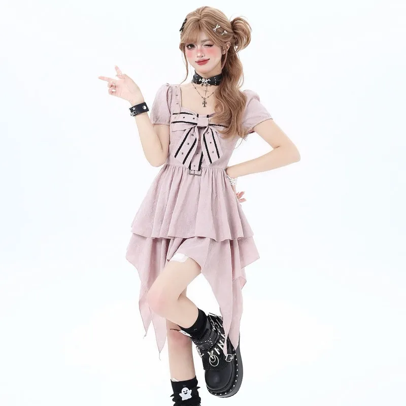 Summer Sweet Girly Style Irregular Dress
