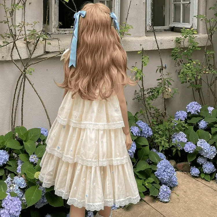 Summer Sweet Princess Style Apricot Dress