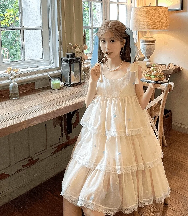 Summer Sweet Princess Style Apricot Dress