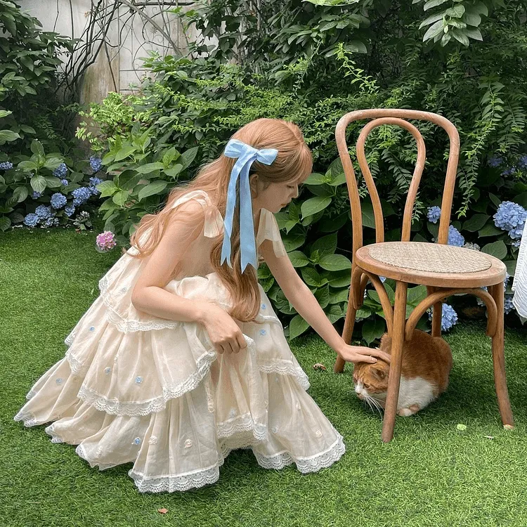 Summer Sweet Princess Style Apricot Dress