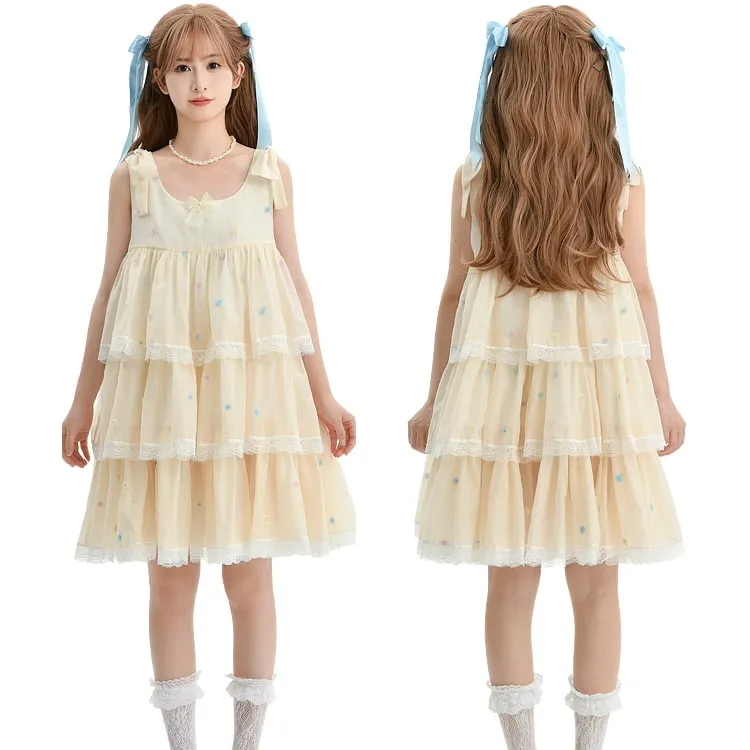 Summer Sweet Princess Style Apricot Dress