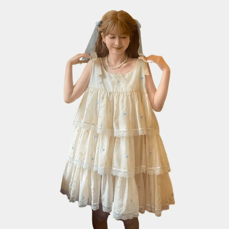 Summer Sweet Princess Style Apricot Dress