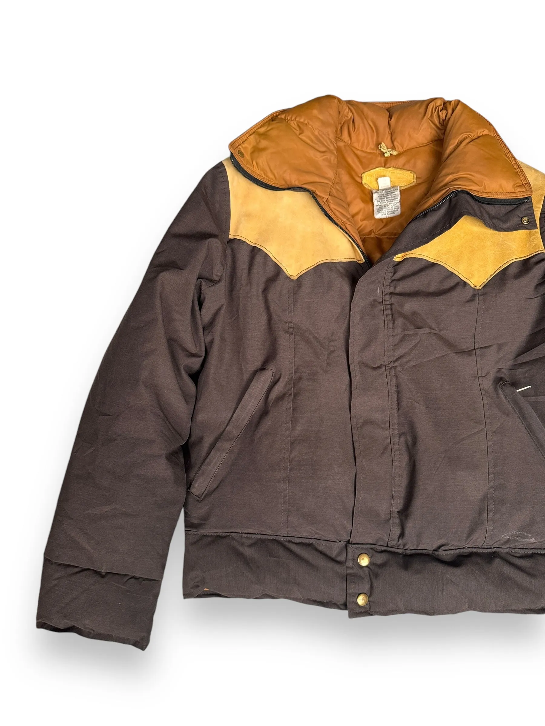 Vintage Brown & Orange Rocky Mountain Featherbed Down Jacket SZ SZ L