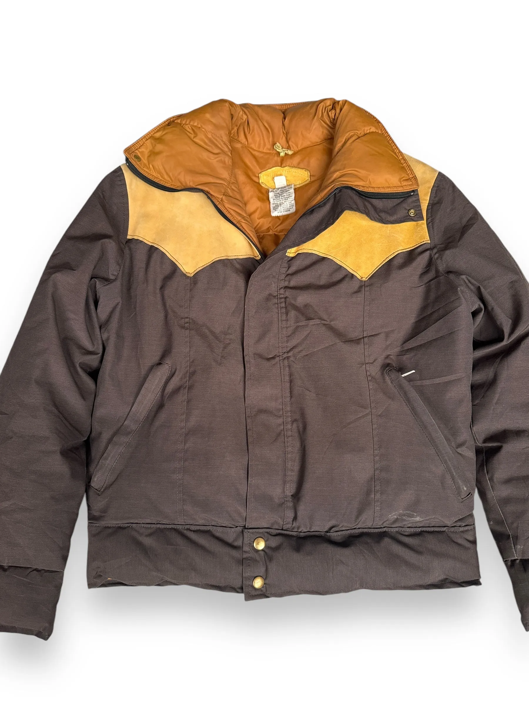 Vintage Brown & Orange Rocky Mountain Featherbed Down Jacket SZ SZ L