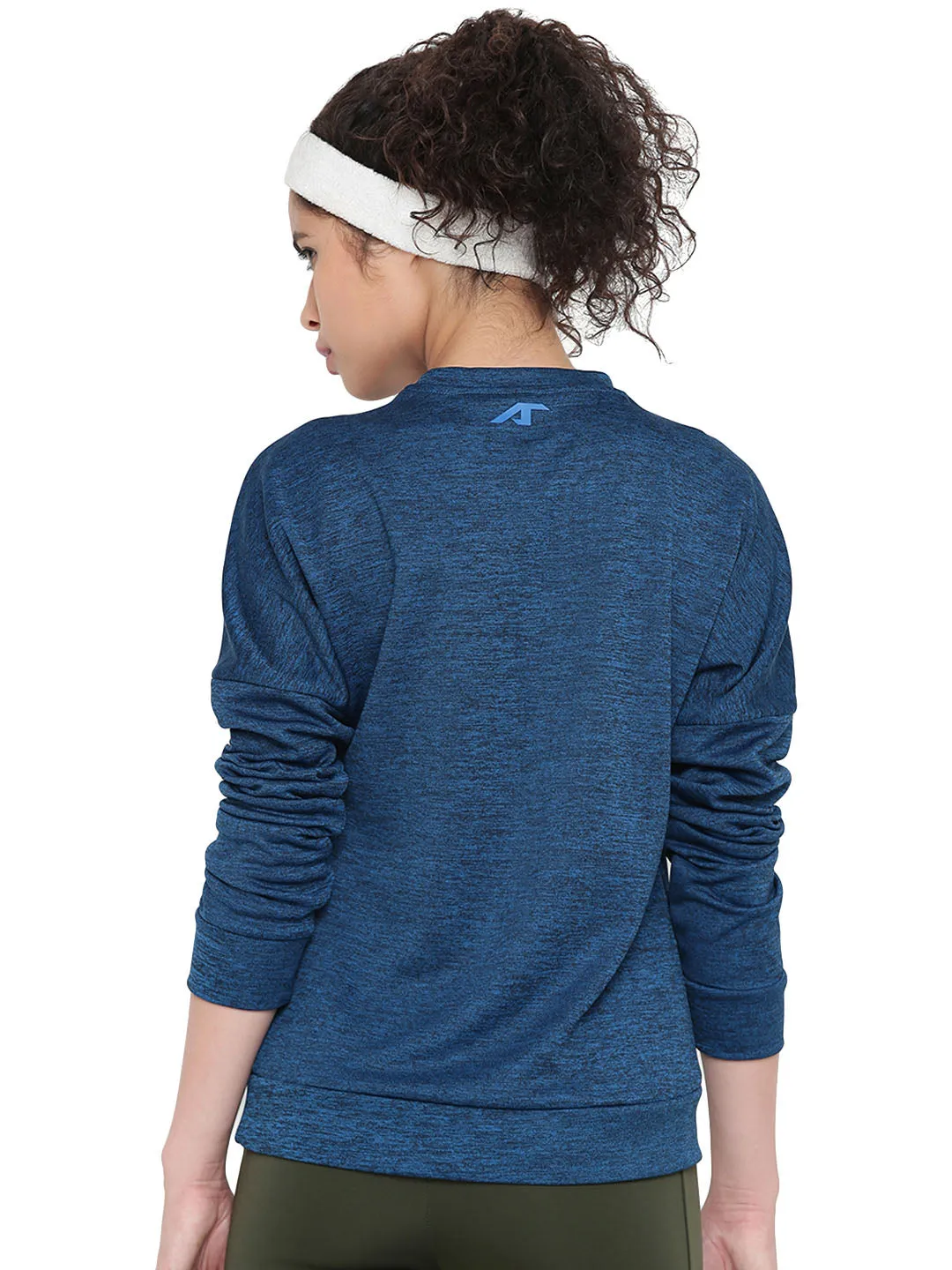 Women Printed Blue Sweatshirts