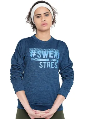 Women Printed Blue Sweatshirts